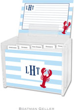 Boatman Geller Recipe Boxes with Cards - Stripe Lobster