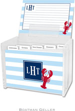 Boatman Geller Recipe Boxes with Cards - Stripe Lobster Preset