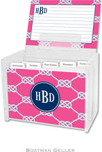 Boatman Geller Recipe Boxes with Cards - Nautical Knot Raspberry Preset