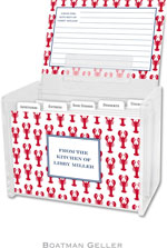 Boatman Geller Recipe Boxes with Cards - Lobsters Red
