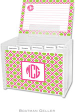 Boatman Geller Recipe Boxes with Cards - Kate Raspberry & Lime