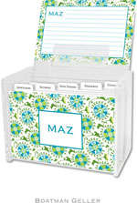 Boatman Geller Recipe Boxes with Cards - Suzani Teal