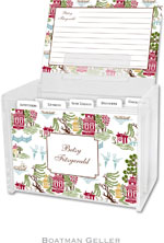 Boatman Geller Recipe Boxes with Cards - Chinoiserie Autumn