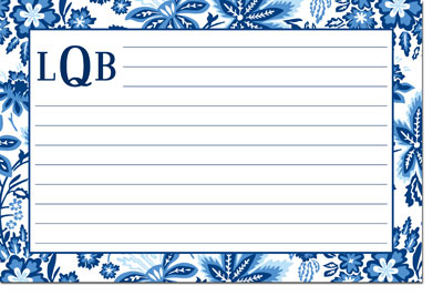 Boatman Geller Recipe Cards - Classic Floral Blue