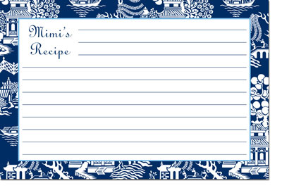 Boatman Geller Recipe Cards - Chinoiserie Navy