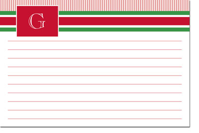 Boatman Geller Recipe Cards - Grosgrain Ribbon Red & Green (Holiday)