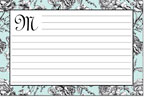 Boatman Geller Recipe Cards - Floral Toile Aqua