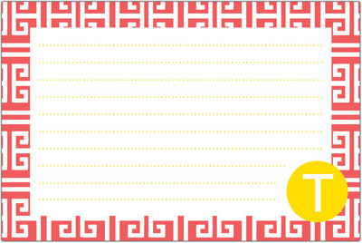 Dabney Lee Personalized Recipe Cards - Greek Key Dabney Lee Personalized Recipe Cards - Greek Key