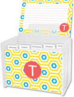 Dabney Lee Personalized Recipe Boxes - Happy Hexagon