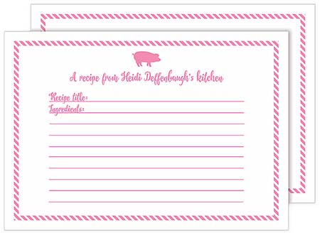 Recipe Cards by Little Lamb Designs (Pig)