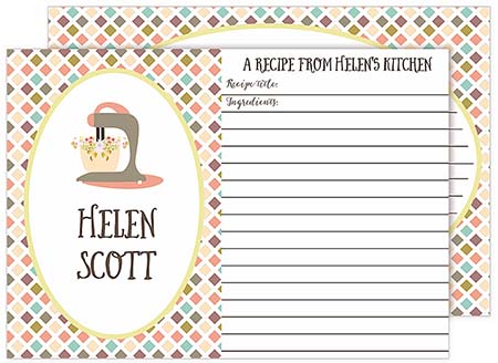 Recipe Cards by Little Lamb Designs (Floral Standing Mixer)