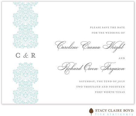 Stacy Claire Boyd - Save The Date Cards (Ribbon Damask) Stacy Claire Boyd - Save The Date Cards (Ribbon Damask)