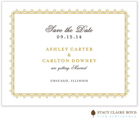 Stacy Claire Boyd - Save The Date Cards (Golden Banner)