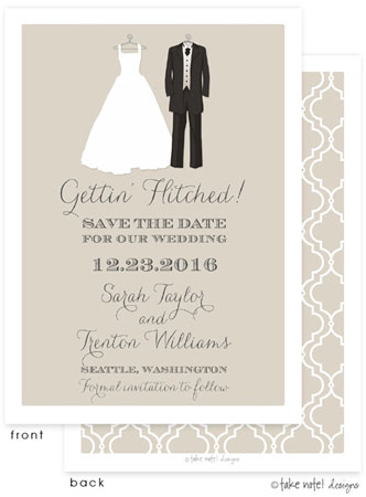 Take Note Designs Save The Date Cards - Bride and Groom to be