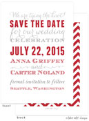 Take Note Designs Save The Date Cards - Red and Grey Subway