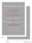 Take Note Designs Save The Date Cards - Tie the Knot Heart Red