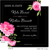 Take Note Designs Save The Date Cards - Peonies Bunch on Black