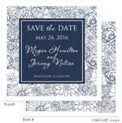 Take Note Designs Save The Date Cards - Navy Floral Bunch