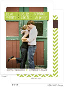 Take Note Designs Save The Date Cards - Ribbon Tag Green and Coffee