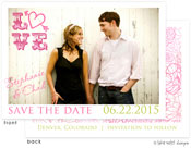 Take Note Designs Save The Date Cards - LOVE Pinks