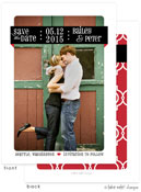 Take Note Designs Save The Date Cards - Black and Red Ribbon Band