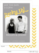 Take Note Designs Save The Date Cards - Lucky Us Grey and Yellow