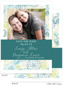 Take Note Designs Save The Date Cards - Modern Floral Layout with Band