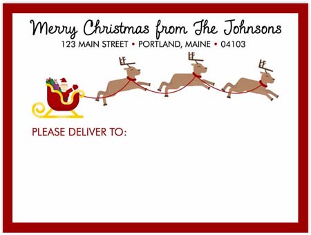 Shipping Labels by Three Bees (Santa And Reindeer) Shipping Labels by Three Bees (Santa And Reindeer)