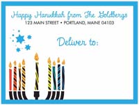 Shipping Labels by Three Bees (Colorful Menorah)