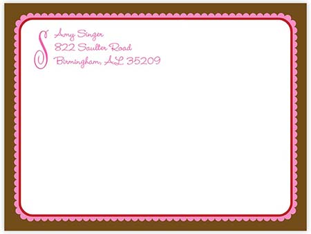 Shipping Labels by Stacy Claire Boyd - Brown-Hot Pink Round Ruffled Border Shipping Labels by Stacy Claire Boyd - Brown-Hot Pink Round Ruffled Border