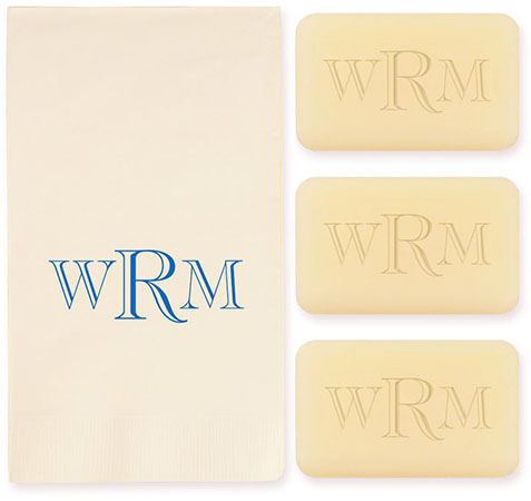 Riverwood Monogram Personalized Soap Set of 3 Plus Guest Towels by Embossed Graphics Riverwood Monogram Personalized Soap Set of 3 Plus Guest Towels by Embossed Graphics