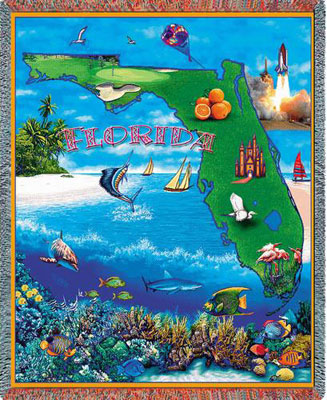 State Tapestry Throws - Florida