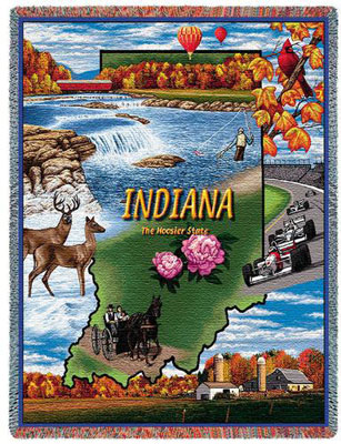 State Tapestry Throws - Indiana