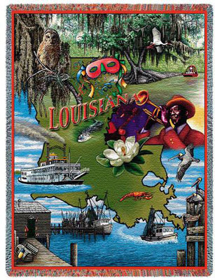 State Tapestry Throws - Louisiana