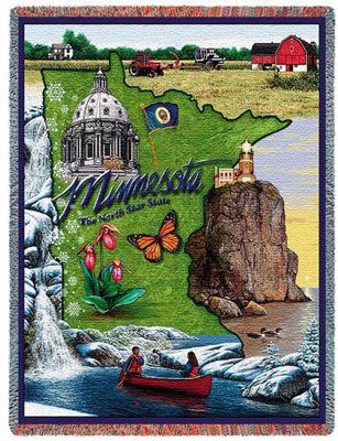 State Tapestry Throws - Minnesota