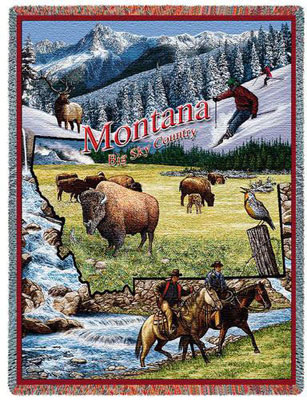 State Tapestry Throws - Montana