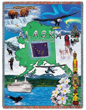 State Tapestry Throws - Alaska