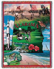State Tapestry Throws - Alabama