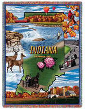 State Tapestry Throws - Indiana