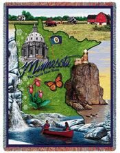 State Tapestry Throws - Minnesota