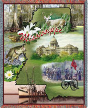 State Tapestry Throws - Mississippi