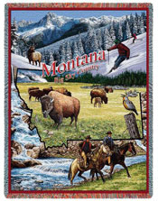 State Tapestry Throws - Montana