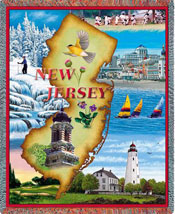 State Tapestry Throws - New Jersey
