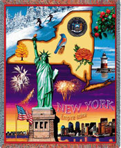 State Tapestry Throws - New York