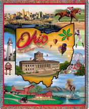 State Tapestry Throws - Ohio