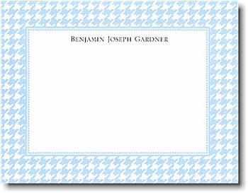 Boatman Geller Stationery - Blue Houndstooth