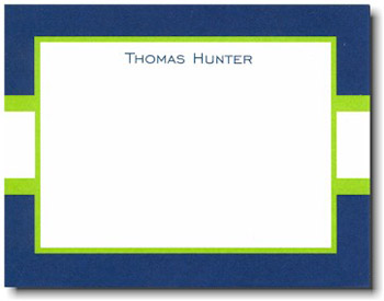 Boatman Geller Stationery - Navy & Lime Stripe