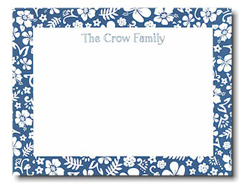 Boatman Geller Stationery - Navy Hawaiian