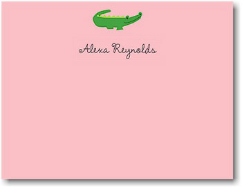 Boatman Geller Stationery - Pink Alligator Boatman Geller Stationery - Pink Alligator