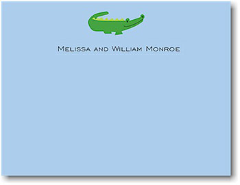 Boatman Geller Stationery - Blue Alligator